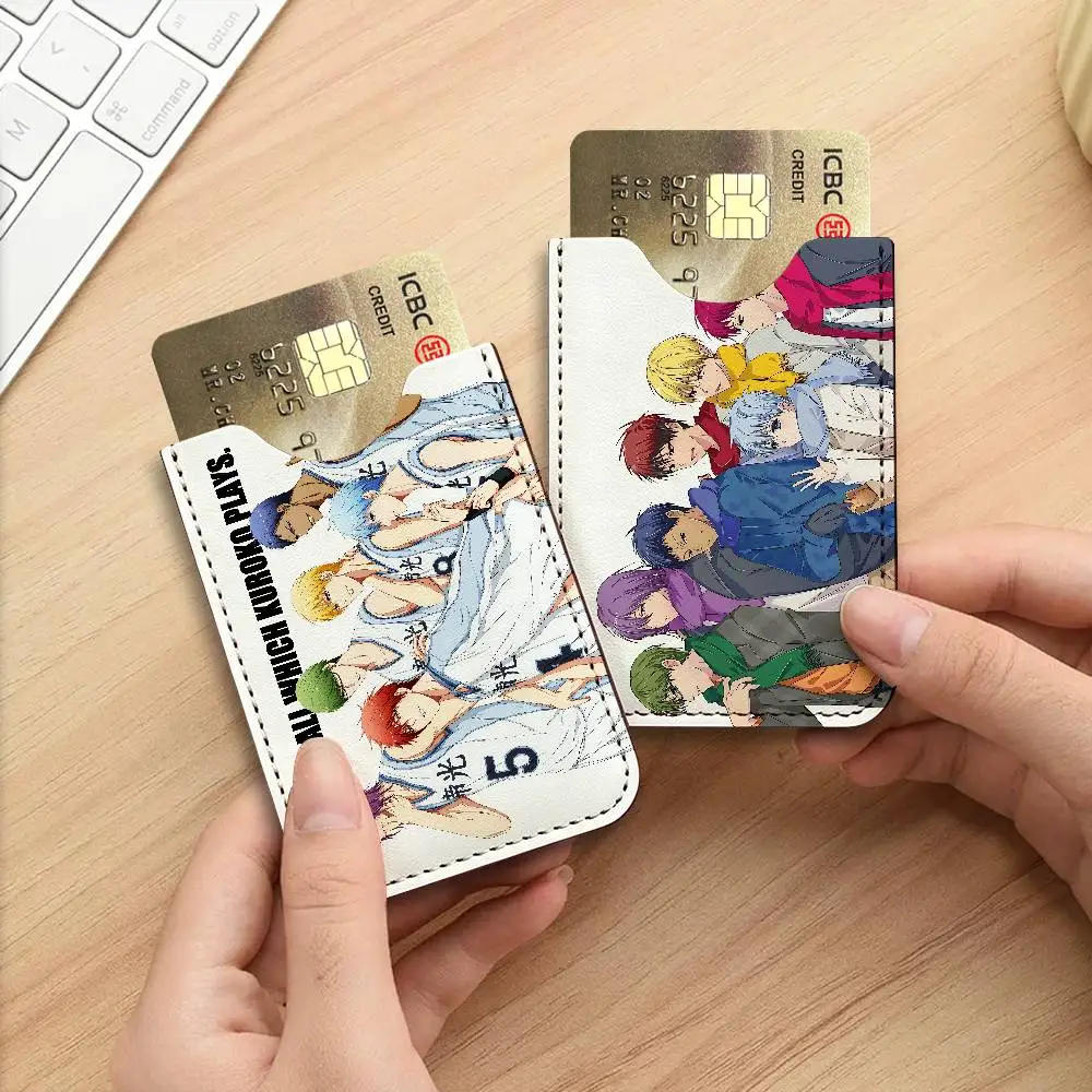Kuroko Basketball Anime Ultra Slim Men Leather Mini Wallet Lightweight Credit Bus ID Card Holder Case for Daily Business Use