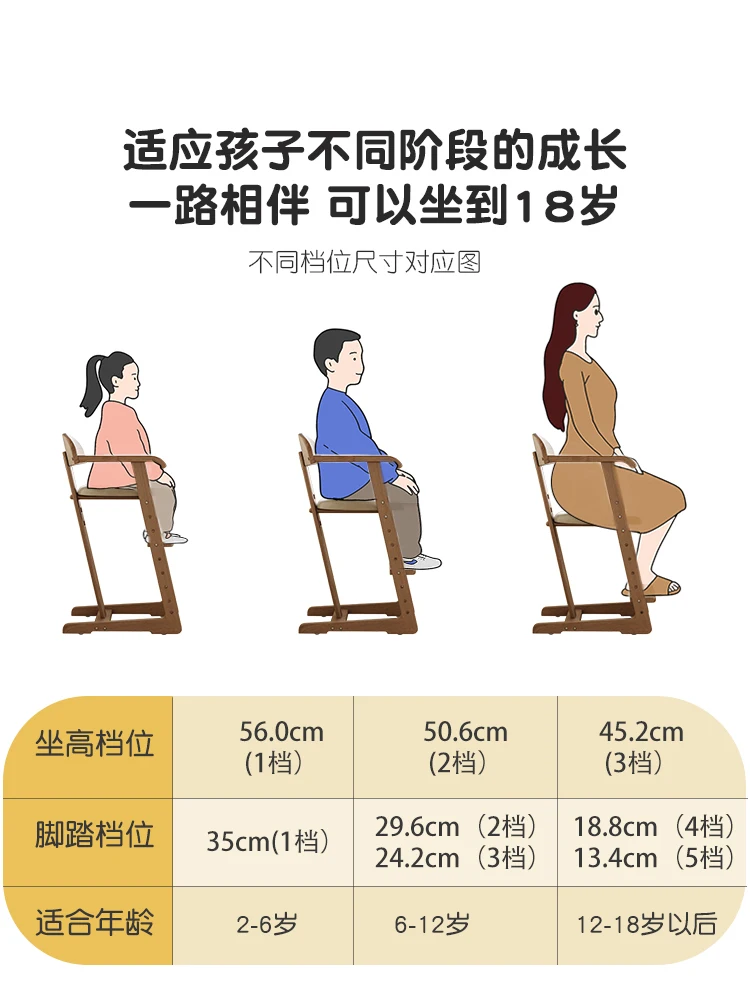 Children's learning chairs can be adjusted and moved up and down