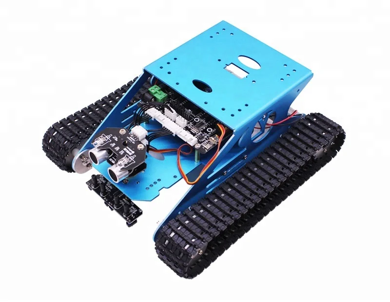 

Yahboom DIY G1 Educational Blue Tank Smart Robot Track Car Kit For Smartduino R3 With Link Tracking Module