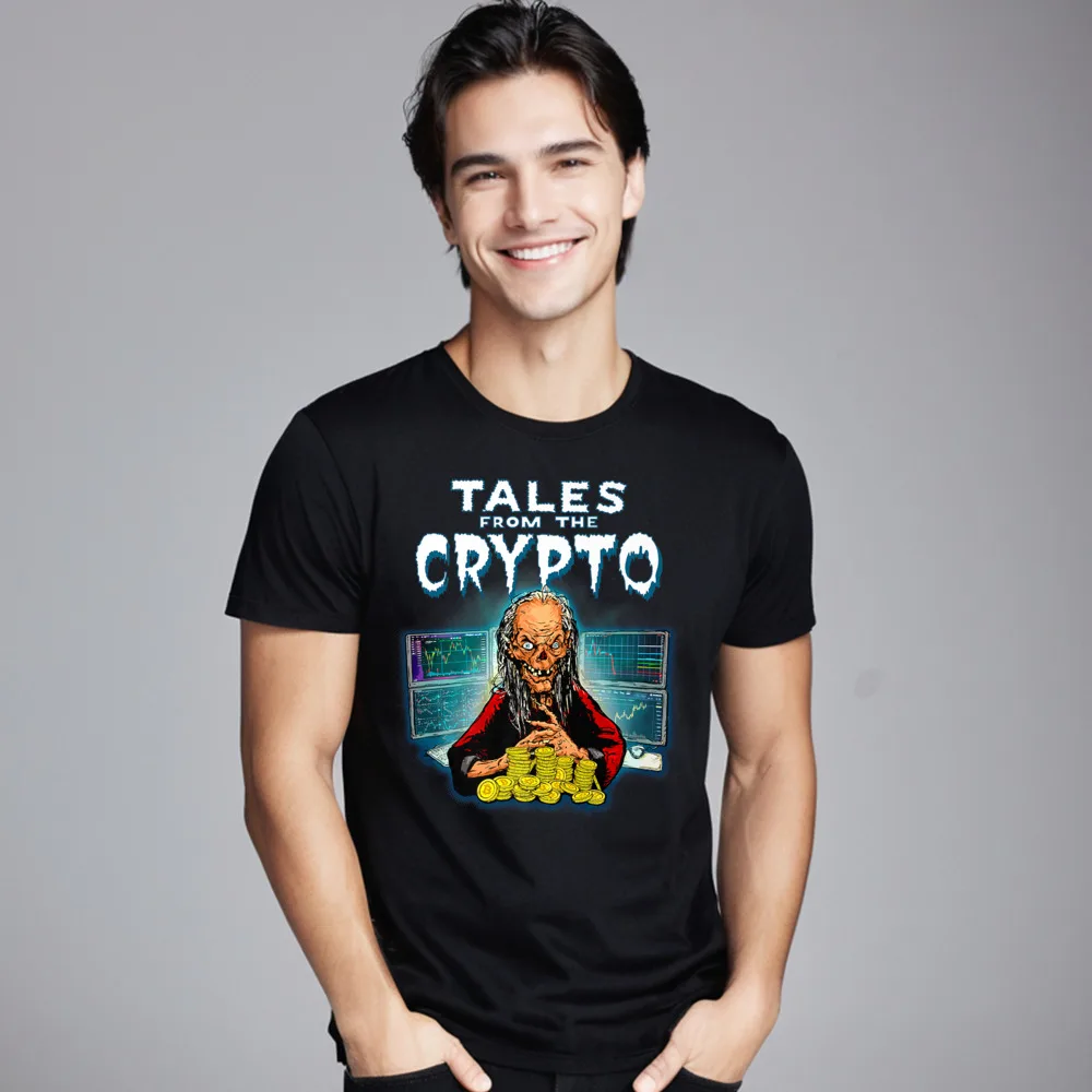 NormalSlogan Short Sleeve Tees Letter Funky O Neck 100% Cotton Tee Shirts Men T Shirt CRYPTO TALES - funny cryptocurrency