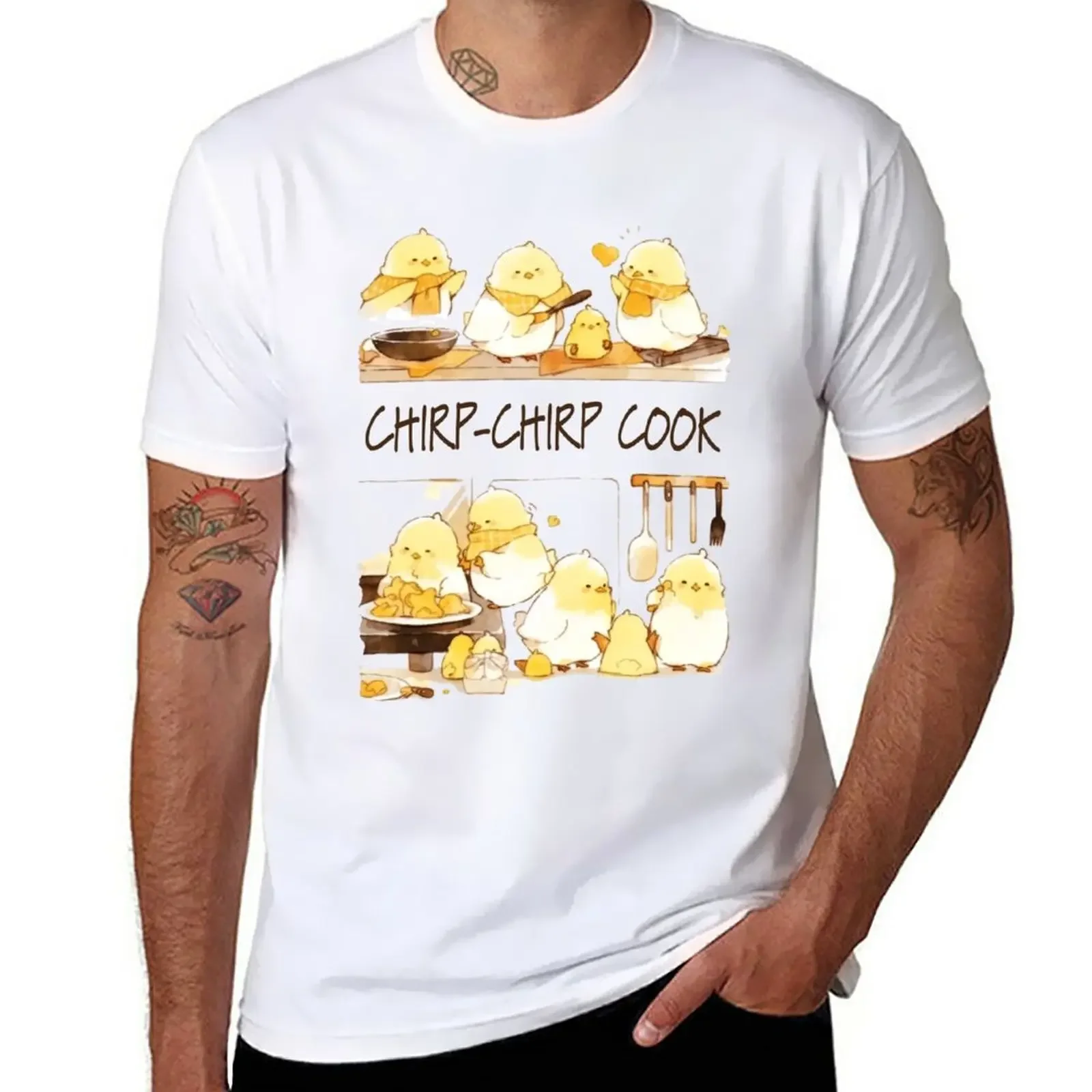 New Kawaii Little Chicks Coocking - Chirp-Chirp Cook T-Shirt sublime custom shirt luxury clothes men