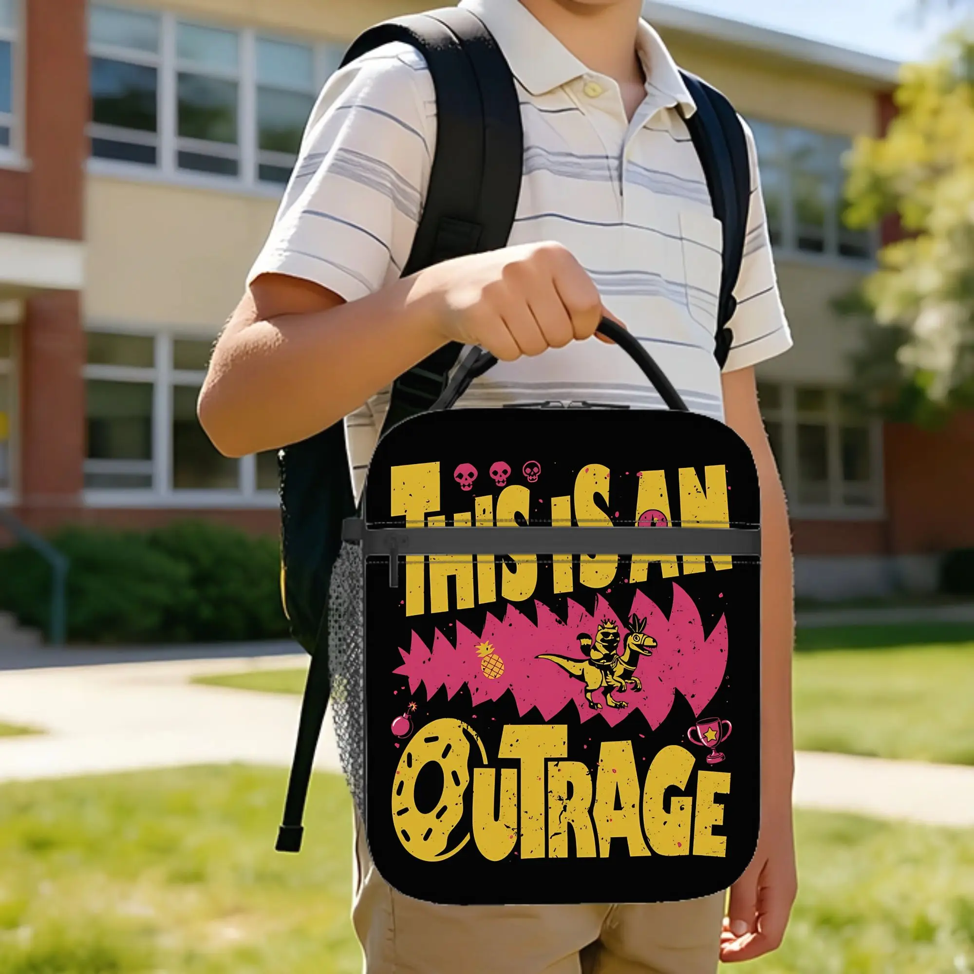 This Is An Outrage Insulated Lunch Bag Cooler Bag Reusable,Lunch Container Dungeon Crawler Carl Large Tote Lunch Box Girl Boy