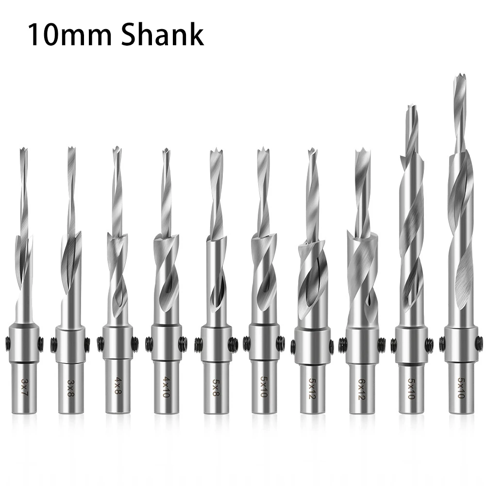 Wood Screw Step Countersink Drill Bit 10mm Shank Step Drill Bit for Wood Counterbore Hole Drilling Woodworking Tools