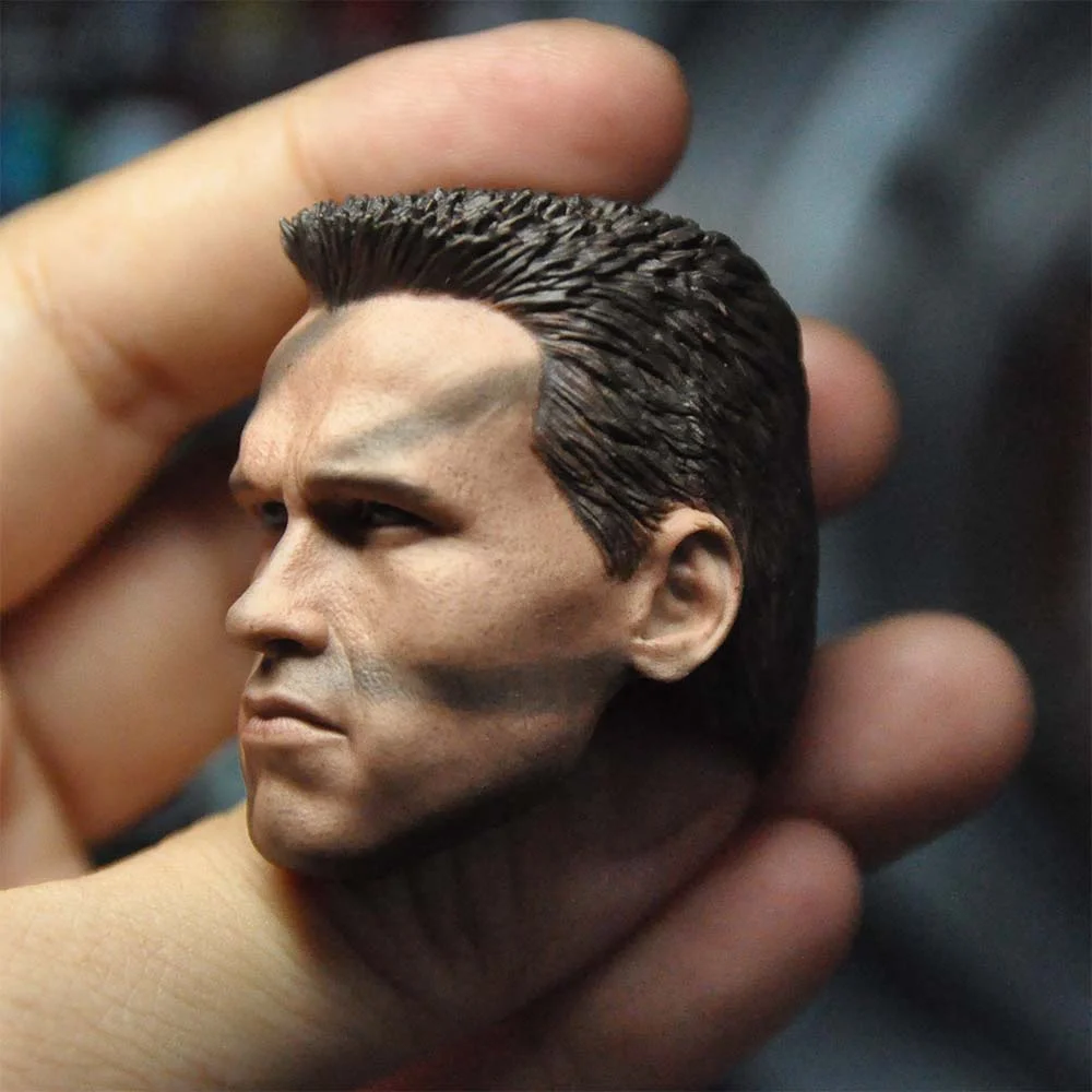 

Male Head Sculpt Carving Arnold Schwarzenegger Actor Carving Camo Normal Version1/6 Soldier Model Fit 12" Action Figure