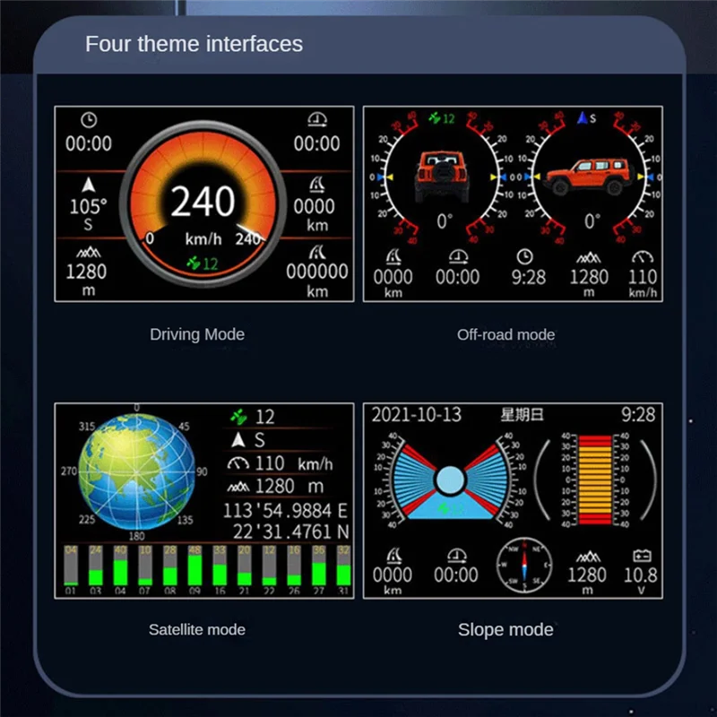 

AV34-Car Spare Parts GPS Off-Road HUD Smart Speedometer Digital Inclinometer Altitude Mileage Head-Up Display