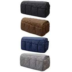 Cotton Sofa Armrest Organizer Space Saving Universal Remote Control Holder Storage Pocket Bedside Caddy for Mobile Phone Glasses