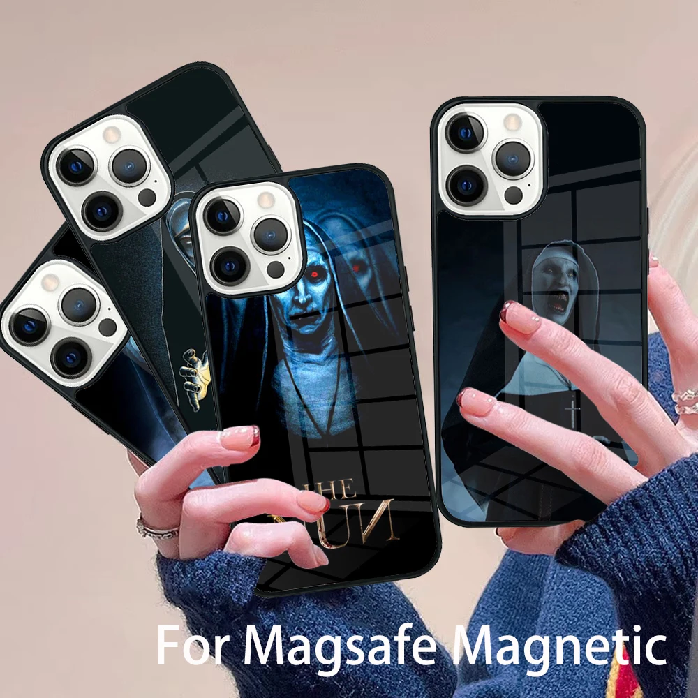 

The Nun Valak Horror Phone Case Magesafe Magnetic Wireless Charge Cover For IPhone 16 11 12 13 14 15 Pro Max Plus Mini