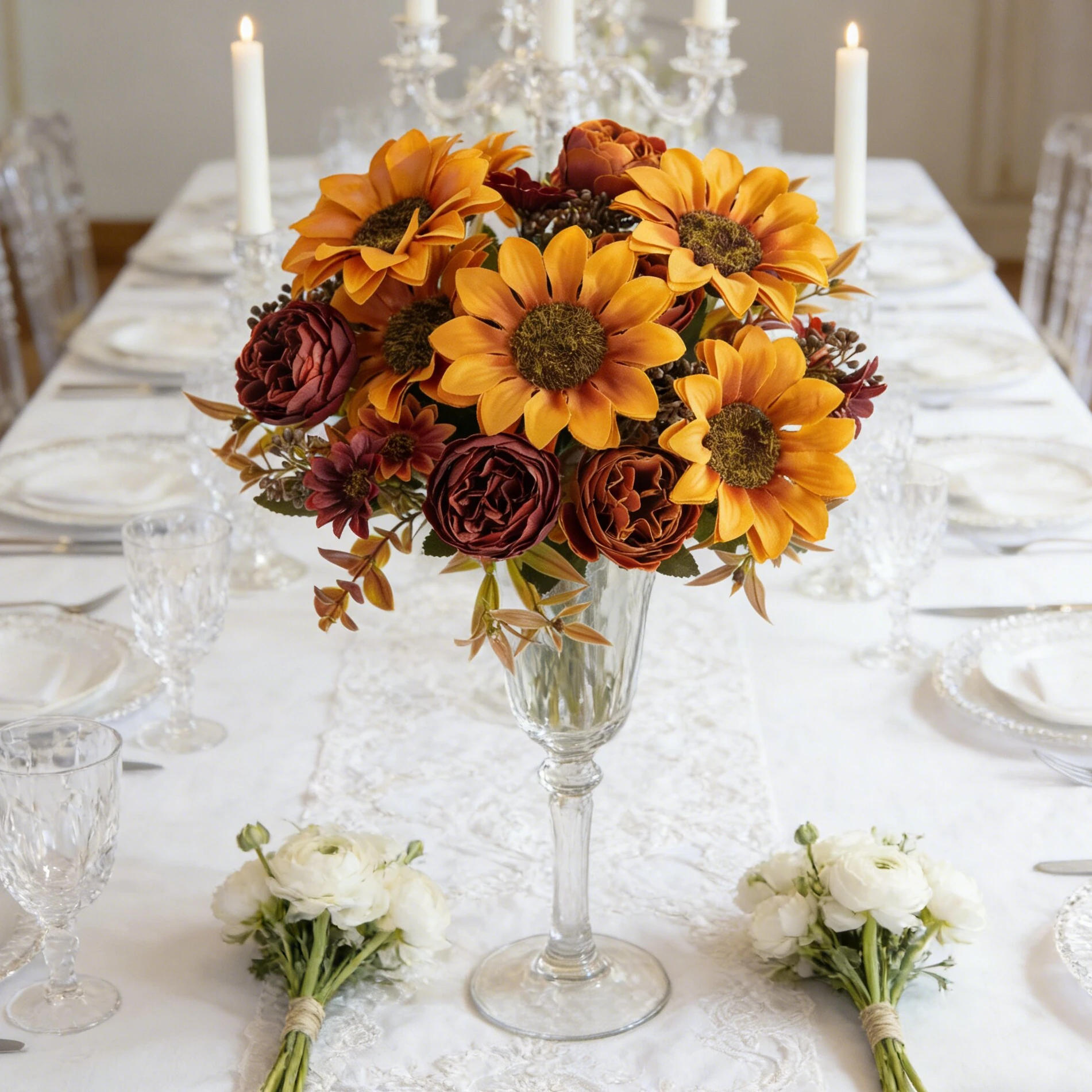 Künstliche Blumen aus Seide, Sonnenblumen, Festival-Kranz, Hochzeitssträuße, Heimdekoration, Tischarrangement, Vase, Fensterdekoration, Geschenke