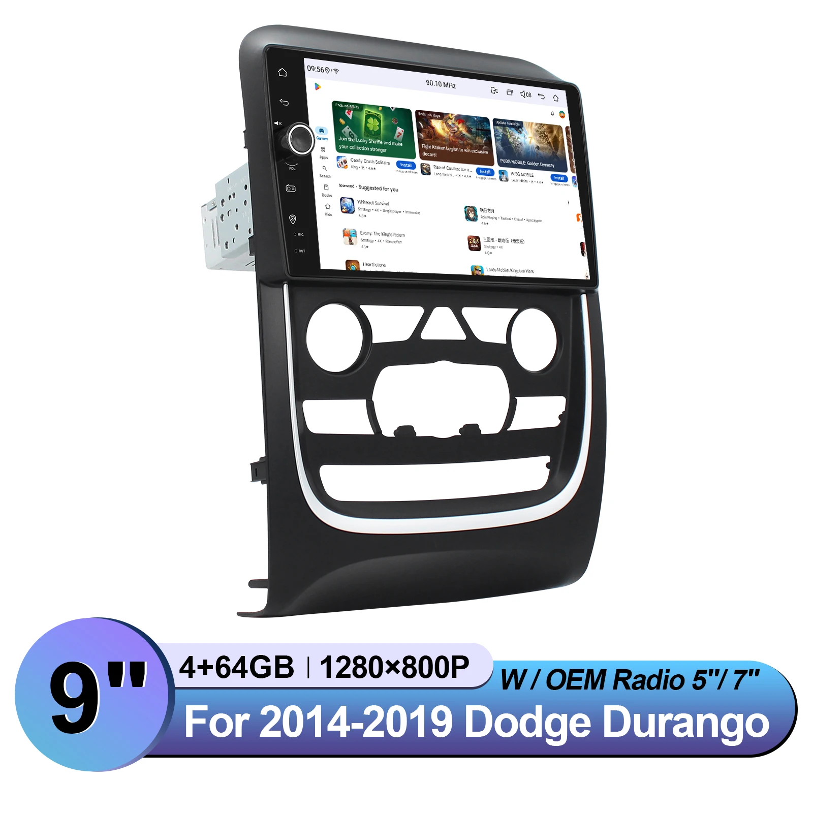 منتج جديد 9 بوصة راديو السيارة استبدال وحدة رئيس ل 2014-2019 دودج دورانجو | يحتفظ أدوات وميزات OEM