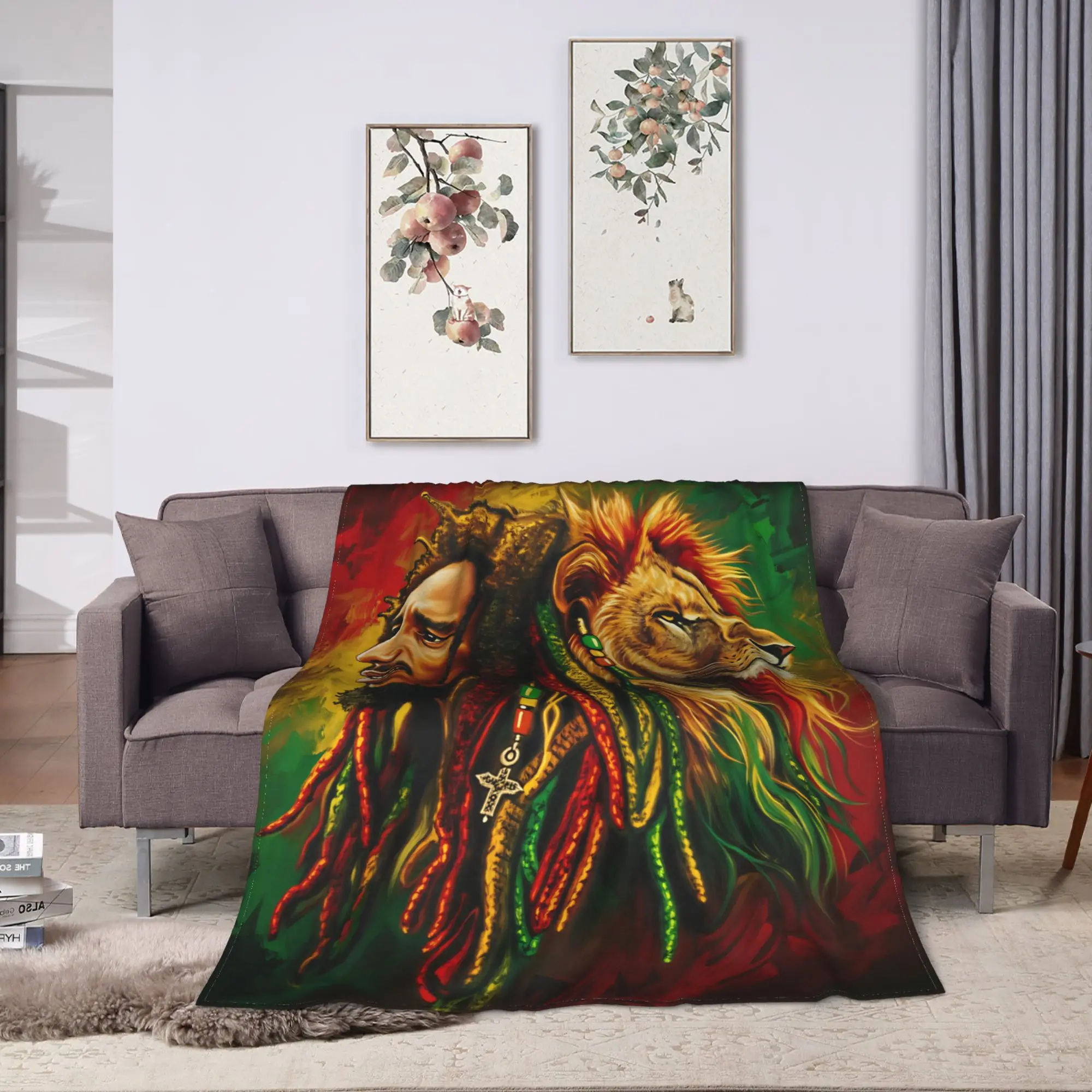 B-Bob M-Marley Singer Throw Blanket Comfortable Funny Blanket  For Home Decor Travel Flannel Bedspread Bed Cover