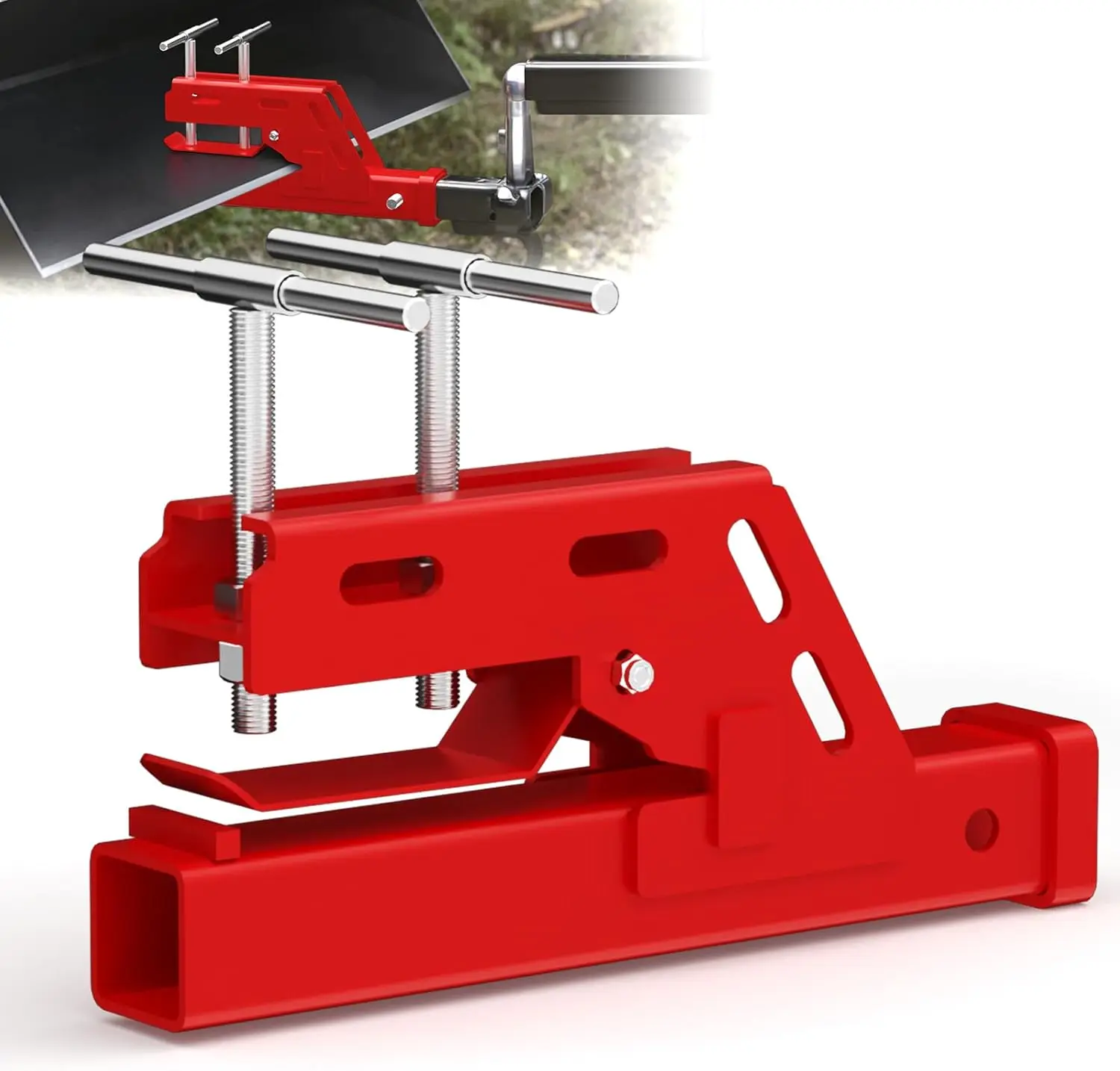 

Trailer Towing for Heavy - Duty Equipment with Bucket, Metal, Red, 2