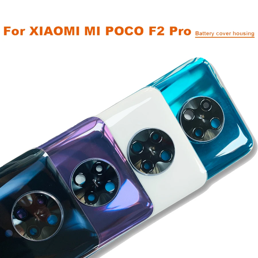 For Xiaomi mi Poco F2 Pro Back Battery Cover Rear Housing Door Glass Case With Adhesive Sticker + with Logo