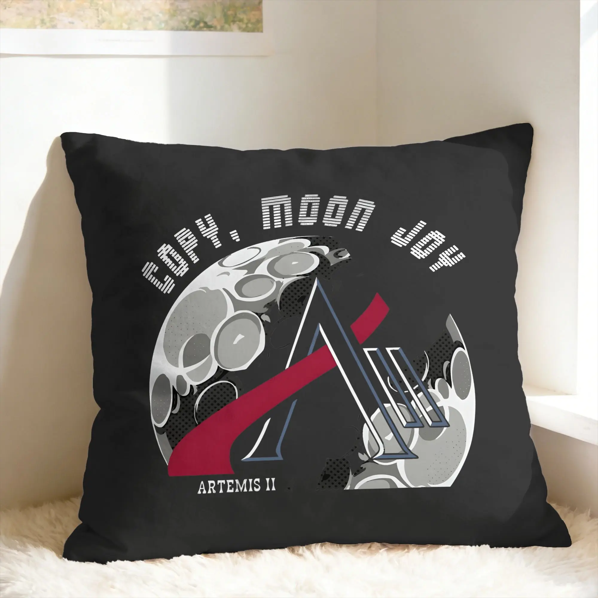Copy Moon Joy Pillow Case Artemis II Square Pillow Cover Cute Funny Pillowcases For Sofa Couch Bed Living Room