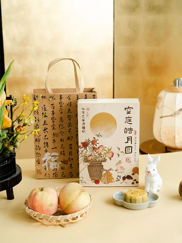 

Коробка для лунных пряников к Празднику середины осени, 6 штук, со вкусом яичного желтка, с широкой корочкой и текучей начинкой, ко Дню учителя