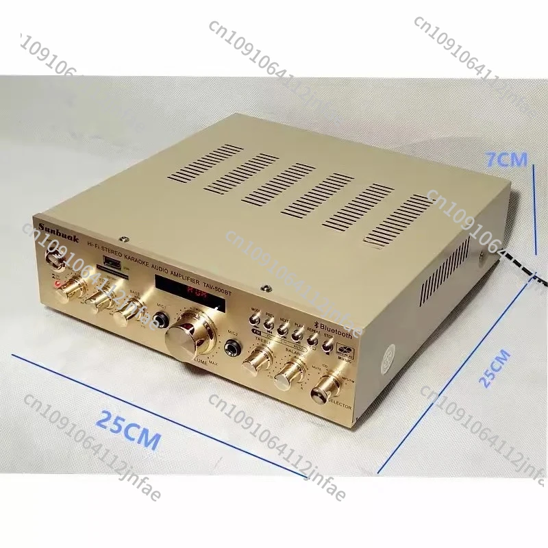 C5198 2-Channel HIFI Professional Amplifier - High-Power Bluetooth/Radio Karaoke 2.0 Card-Insert Amplifier