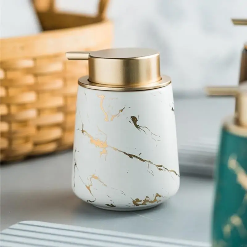 

D7YB 400ml Liquid Soap Shampoo Lotion Shower Gel Ceramic Empty Bottle Container