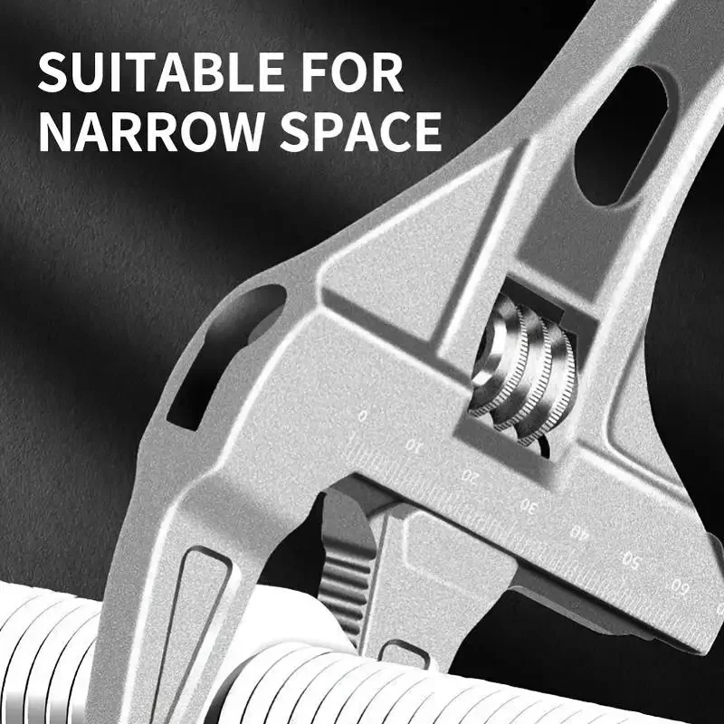 Universal Large Opening Bathroom Pipe Wrench Multi-function Short Handle Wrench Adjustable Aluminum Alloy Repair Tool Sets