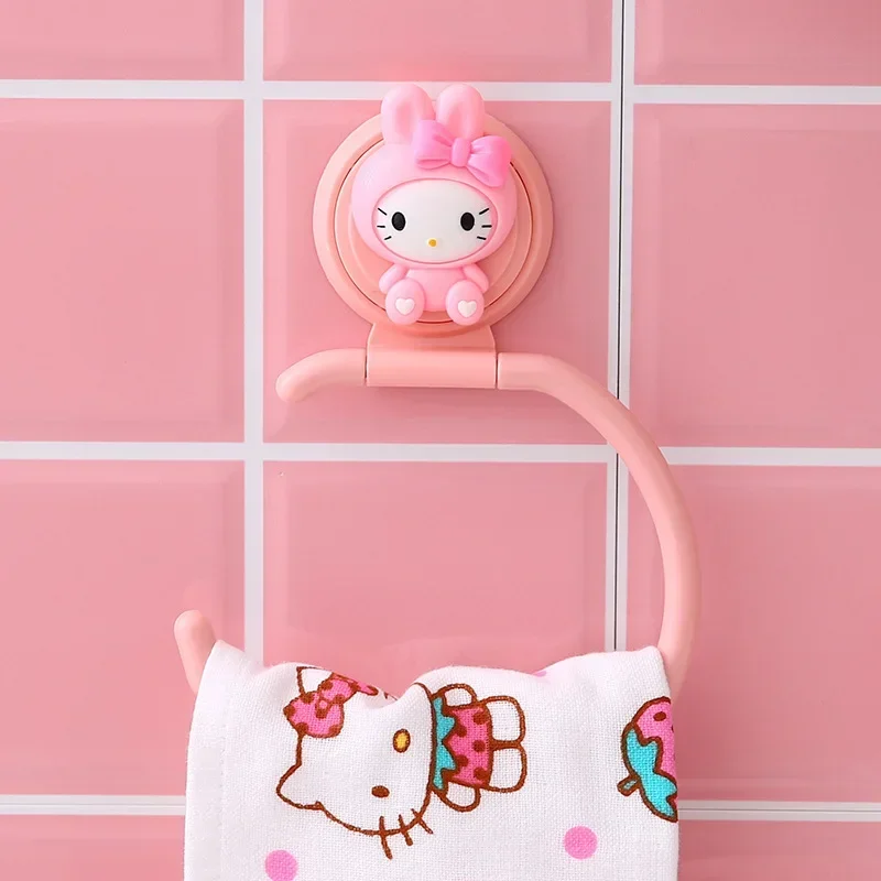 Hello Kitty, искусственный мультяшный милый держатель для бумажных полотенец, стойка для кухонной тряпки, держатель для полотенец в ванную комнату, портативный держатель с крючком, подарок