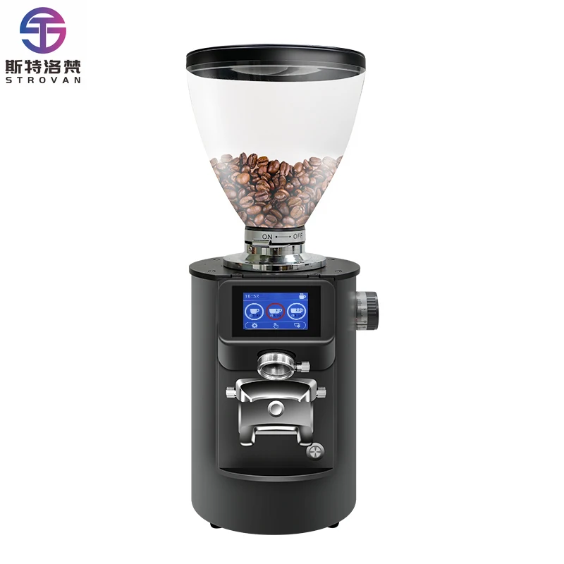 

Коммерческая кофемолка с титановыми плоскими жерновами 90 мм, электрические кофемолки с цифровым управлением для эспрессо