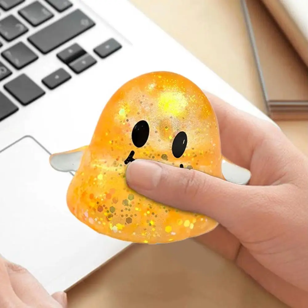 Maltose-filled Halloween Ghost Squeeze Toys Slow-rebound Shiny Maltose Squeeze Ball Pocket-sized Cute