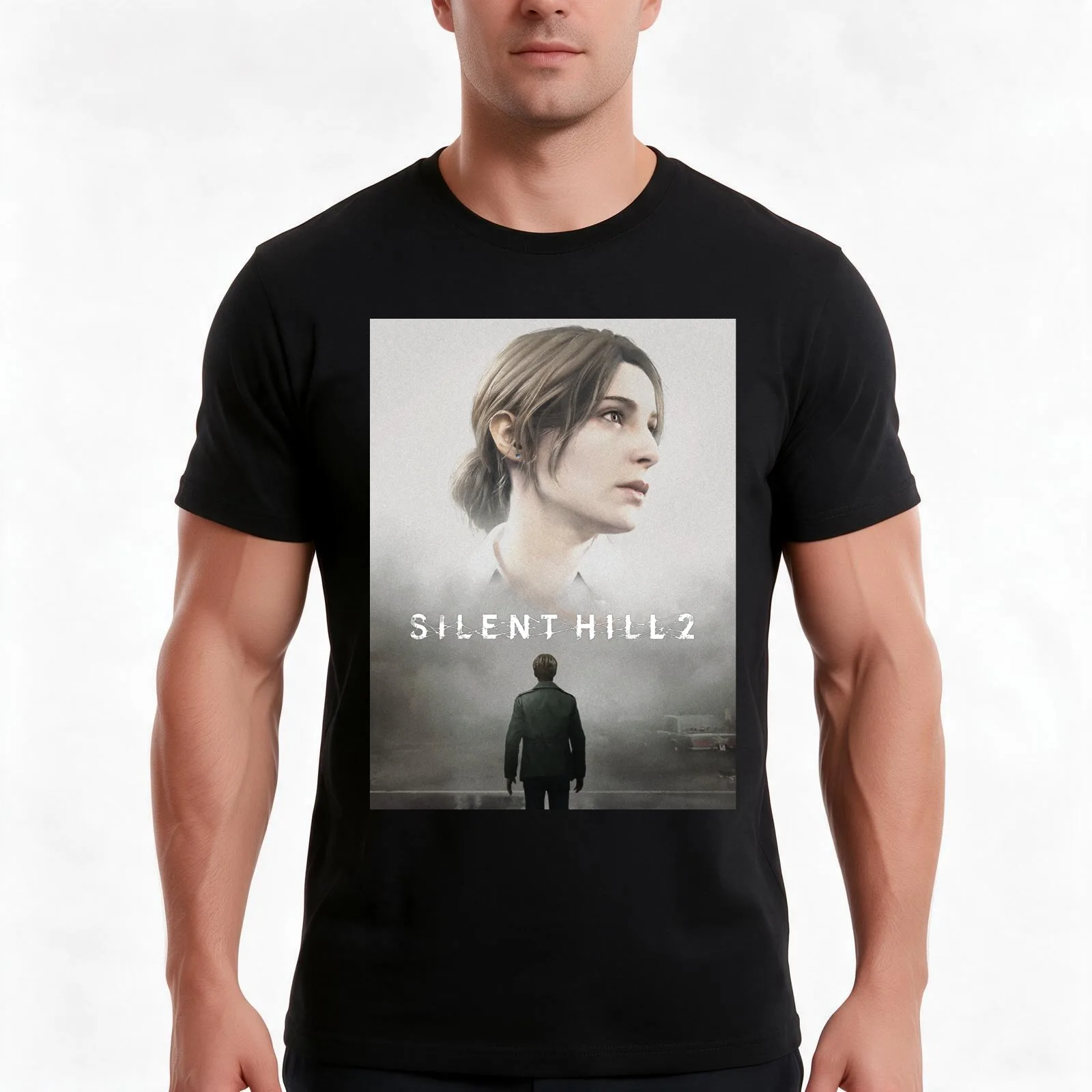 Silent Hill 2 Remake - James & Mary T-Shirt, Classic Crew Neck Shirt, Breathable Cotton Everyday Tee
