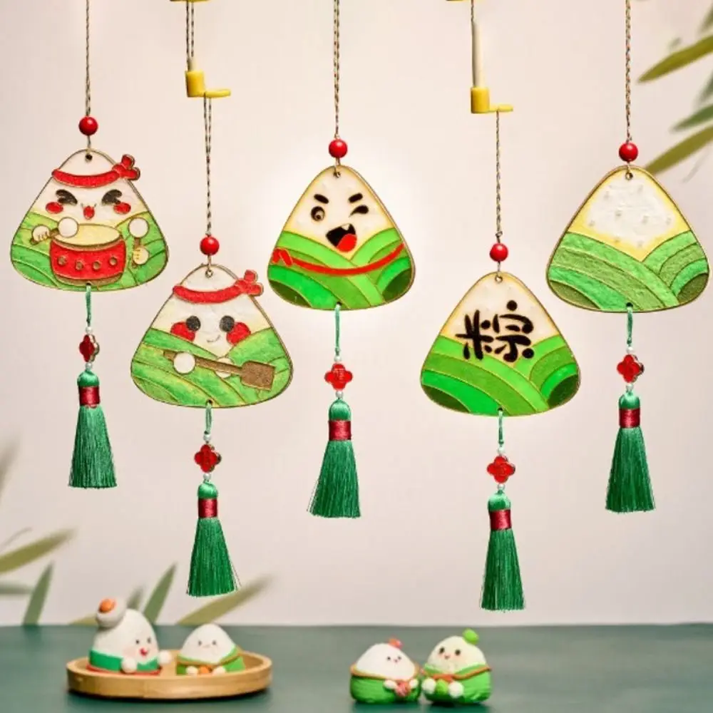 1 Set Zongzi Dragon Boat Festival Pendant Cloisonne Filament Crafts Chinese Style DIY Toy Dragon Boat Handmade Kids' Gifts