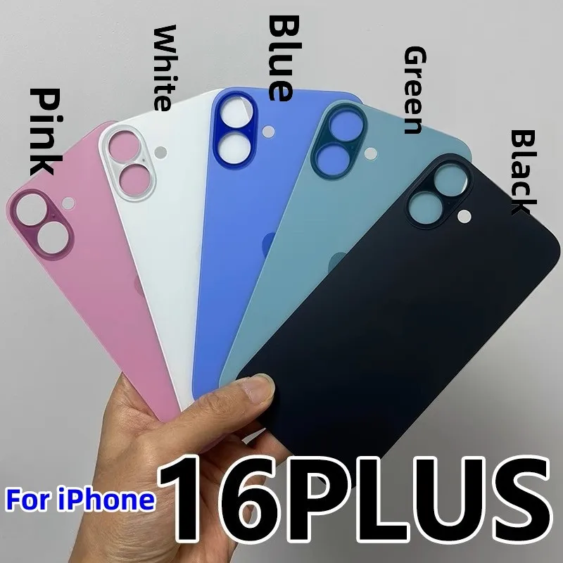

Для iphone 16 Plus задняя крышка батарейного отсека задняя дверь для 16 версии с большими отверстиями задняя крышка корпуса запасные части
