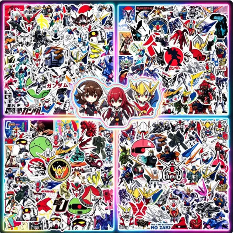 

50pcs Gundam Cartoon Graffiti Stickers Waterproof Diy Decals For Phone Laptop Skateboard Notebook Water Bottle Ipad Car Decor