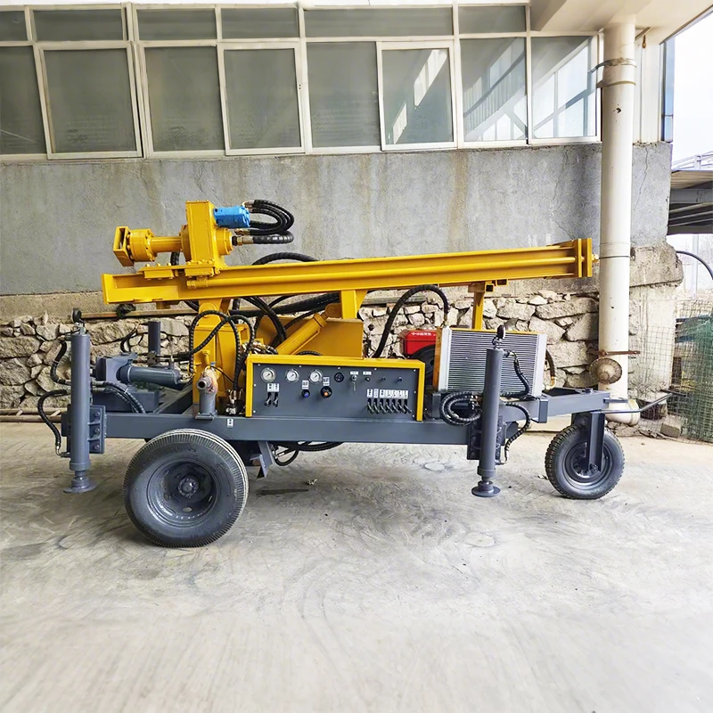 Mobile Wheel Pneumatic Water Well Drilling Rig 400m Rock Borehole Machine For Quick Deployment Irrigation And Industrial Use