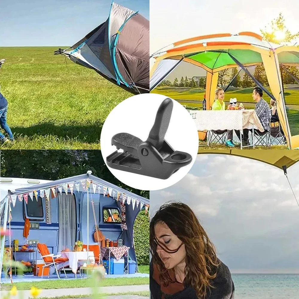 Zeltzubehör Zelttuch-Plane-Clips mit Karabiner, Shelter-Markisenklemme mit Haken aus Aluminiumlegierung, Outdoor-Werkzeug-Ausrüstung – Detail 6