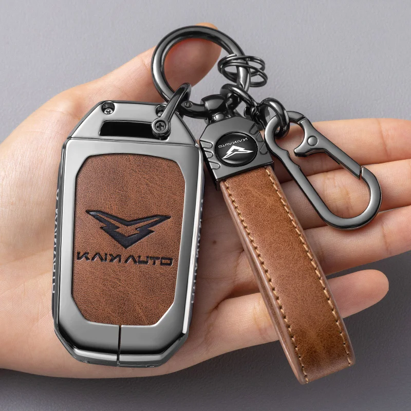 Zinc Alloy Car Key Case for Cowin Auto Kaiyi Kunlun IHD R 300 500 EV KAIN X3 X7 Pro Keychain Cover Shell Holder Fob Accessories