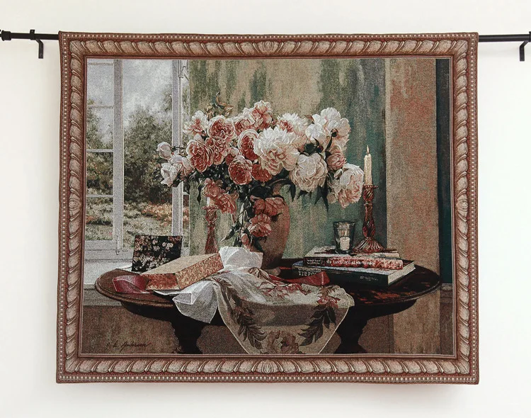 100*140 Aubusson wall hanging tapestry antique furnitur medieval mural living room wall picture rose still life home fabric