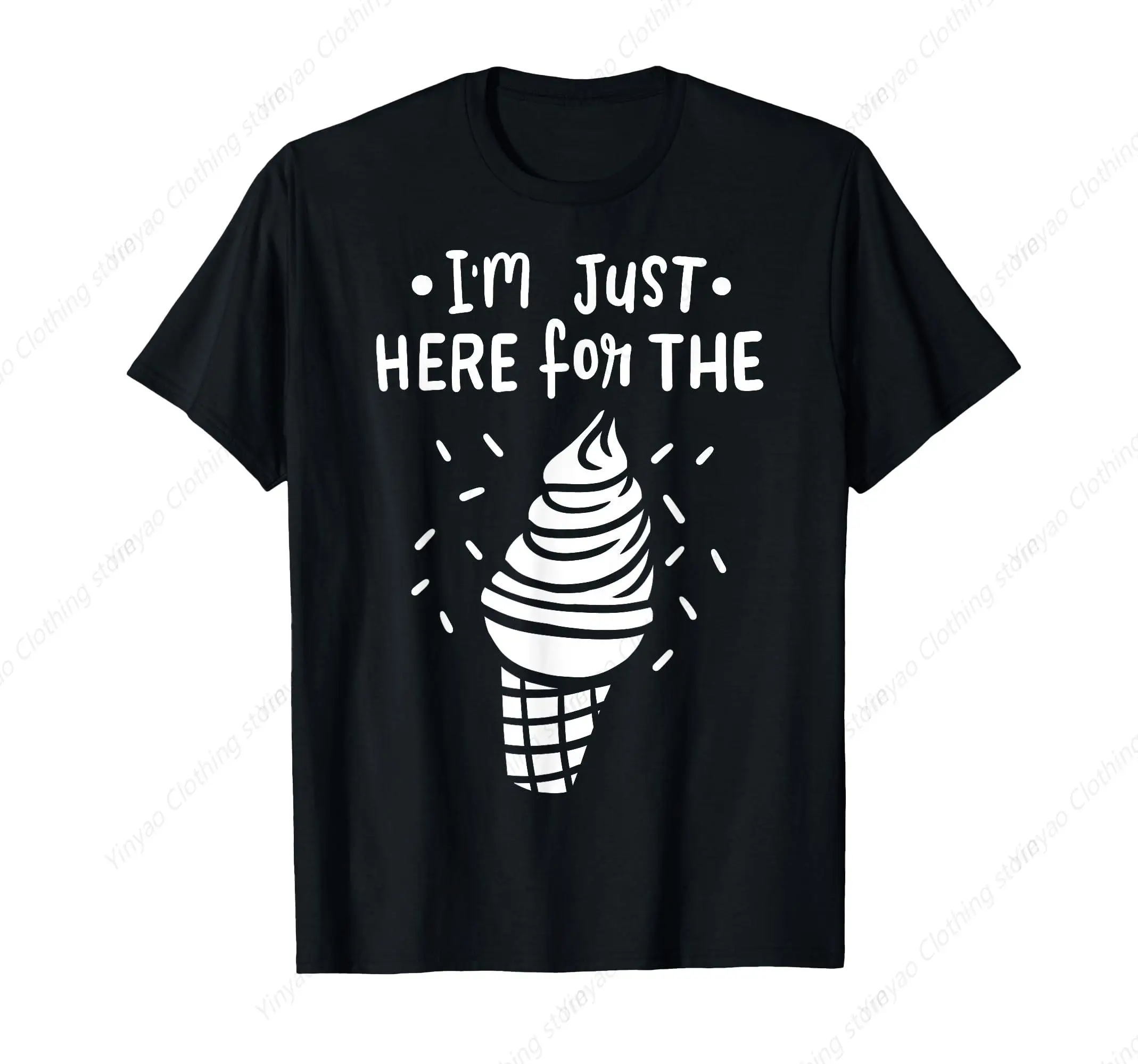 Ice cream food gourmet fun gifts men's and women's T-shirts casual and comfortable clothes cotton short sleeves