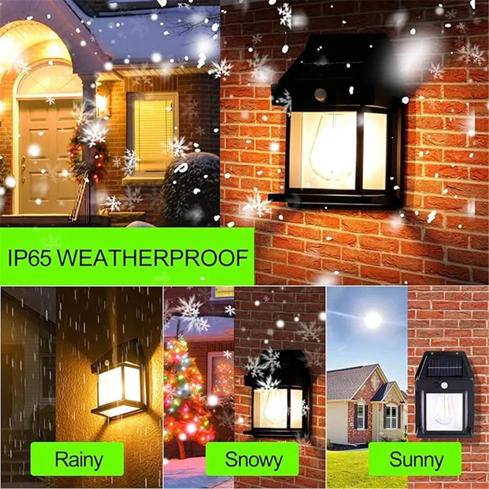 1pc Solar Wall Light Outdoor Porch Light Fixture Solar Lantern 3 Modes Motion Sensor Waterproof Entryway Door Exterior Wall Lamp