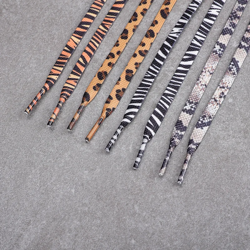 Klassische Schuhbänder mit Tiermuster, kreatives Unisex-Design, für Sneaker und Canvas-Schuhe, flache Schuhbänder mit Leoparden-, Zebra-, Tiger- und Schlangenmuster. – Detail 4