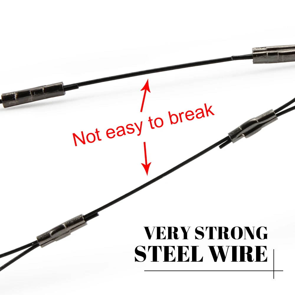 Rosewood Fishing Leader Stinger Rig Hook Stainless Steel Wire Line Overturned Treble Hooks Pike Perch Bass Accessories 3pcs/Pack