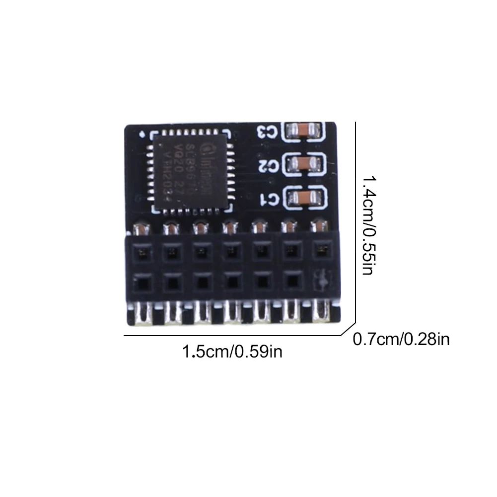 Placa de módulo de segurança de criptografia TPM 2.0 14 pinos SPI portátil TPM 2.0 placa de segurança de criptografia de cartão remoto para placa-mãe ASUS