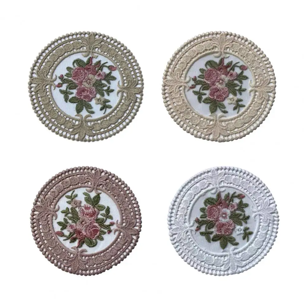 Plate Mat Exquisite Embroidery Desktop Decoration Anti-scald Round INS Style Table Coaster for Photo Backdrop салфетки на стол