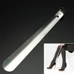 Stainless Steel Shoehorn Handle Professional Metal Silver Color Shoe Horn Lifter Long Shoespooner