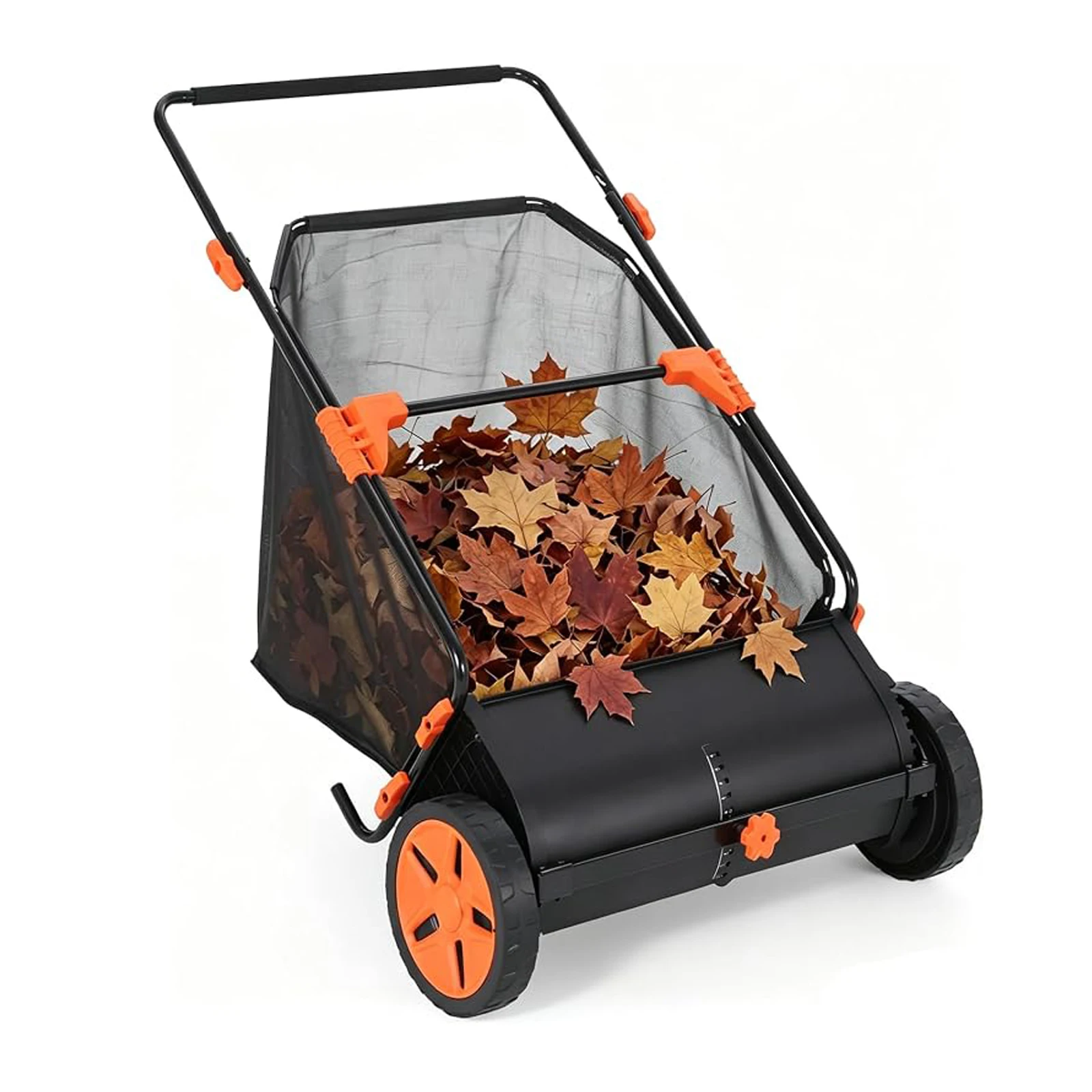 21 Inch Push Lawn Sweeper with Large 3.5 cu ft Collection Bag, Heavy Duty For Driven Leaf & Yard Collector