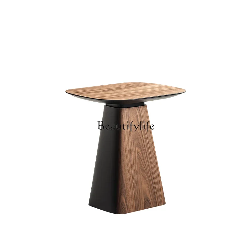 

12Italian minimalist walnut edge table high-end living room sofa small coffee table
