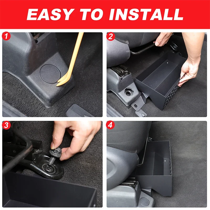 For Nissan Titan 2016-2023 Aluminum Alloy Black Car co-driver seat storage basket finishing basket car interior  accessories