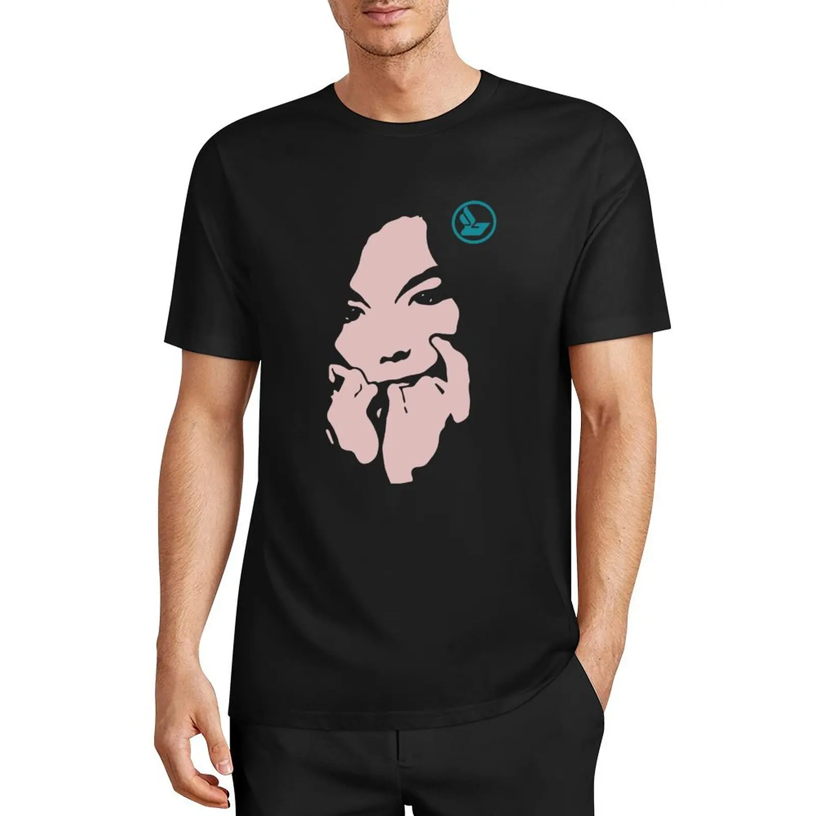 

Retro Bjork Face Logo Post (Pink) T-Shirt plain man clothes graphics oversized t shirt men