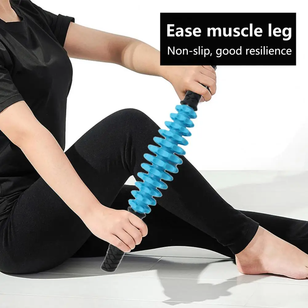 Yoga Stick Washable Anti-slip Handle Deep Relaxation Adjustable Gear 12 Wheels Gym Exercise Massage Roller for Home