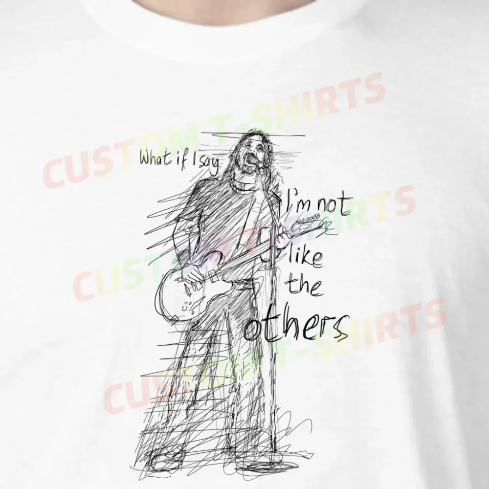 

214 58_Dave_Grohl_–_Foo_Fighters Fans' comic-style hand-drawn pattern T-shirts for both men and women in summer