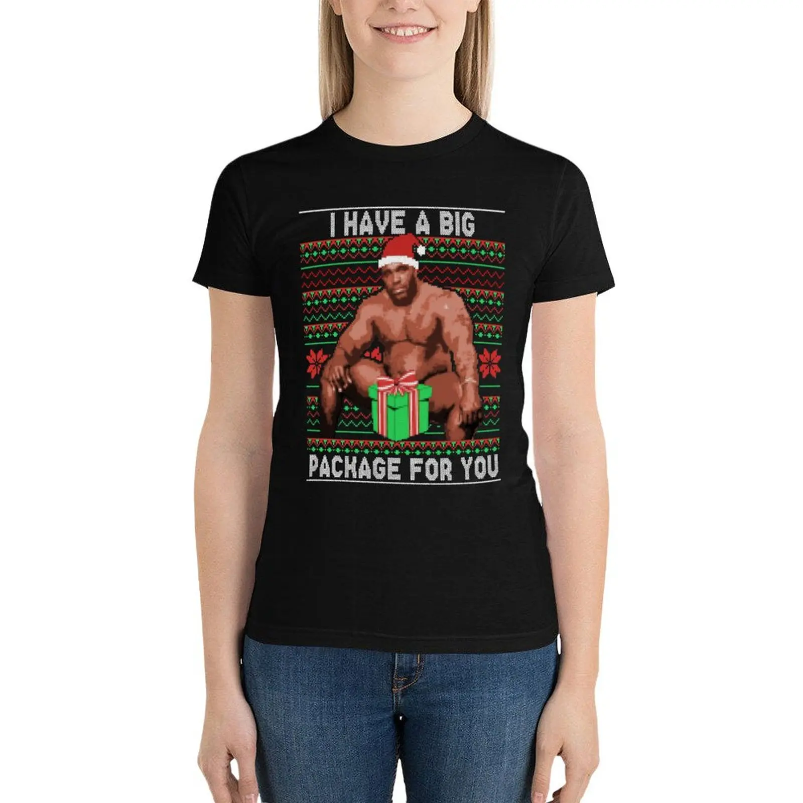 

Barry Sitting On a Bed Big Package Ugly Christmas Sweater T-Shirt tees aesthetic clothes summer clothes for Women