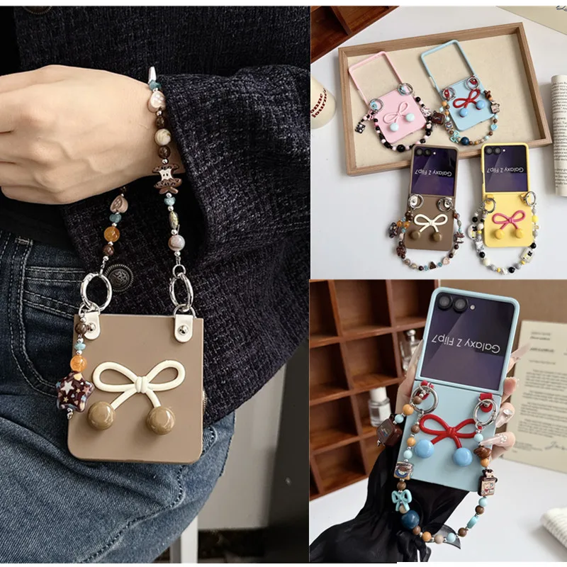 Bonito arco cinta caso para xiaomi mix flip 2 caso moto razr60 huawei pura x capa z flip7 caso z flip6 z flip5 flip4 flip3 capa