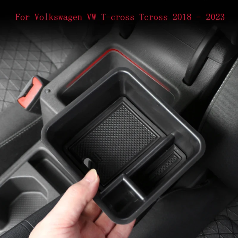 for Volkswagen VW T-cross Tcross 2018 - 2023 Car Console Armrest Storage Box Container Case Refit Styling car Accessories