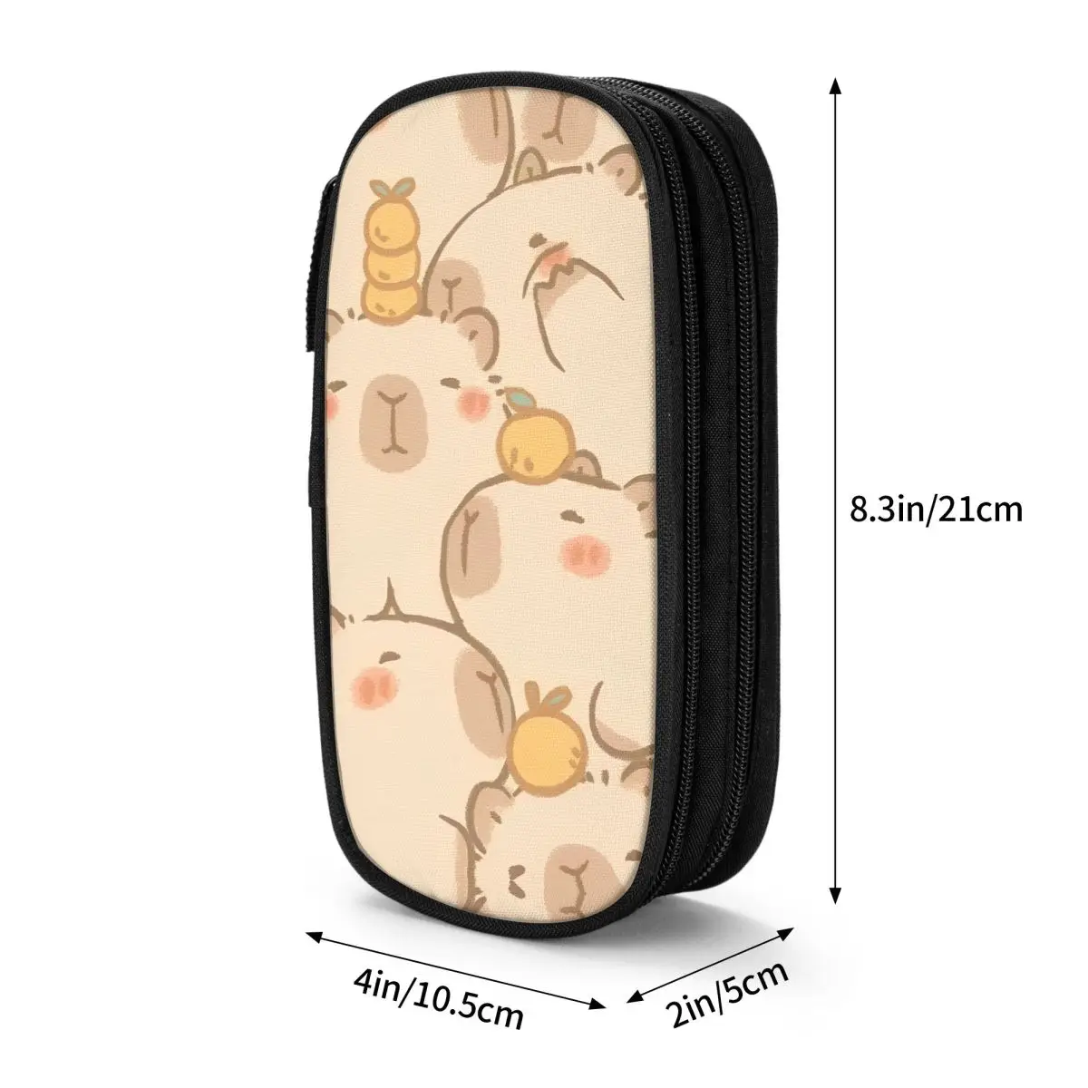 Adorável Capivara Kawaii Animal Lápis Case para Estudantes, Retro Pen Box Design, de volta às aulas, Papelaria Gift Idea, Moda