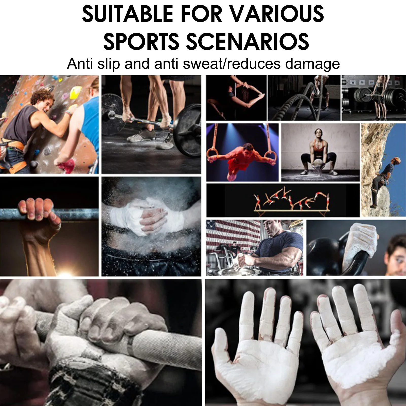 Impugnatura per sollevamento pesi Aumenta l'attrito Impugnatura forte per ginnastica Sollevamento pesi Arrampicata su roccia